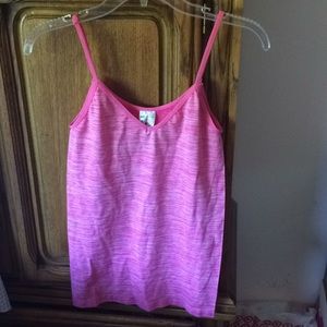 Pink stretchy tank top, size large